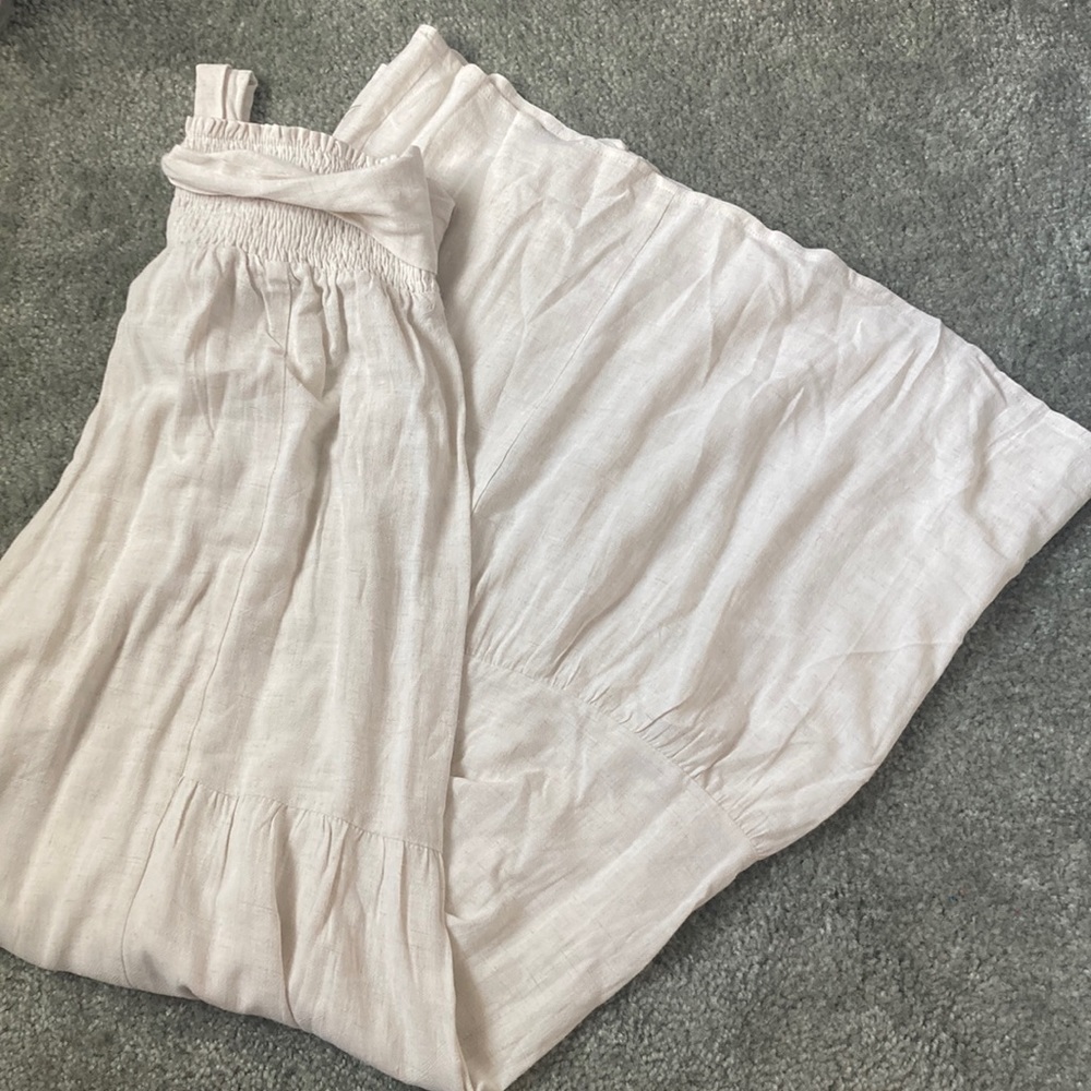 Chantay Linen Blend Tie Palazzo Pants - Picture 3 of 8